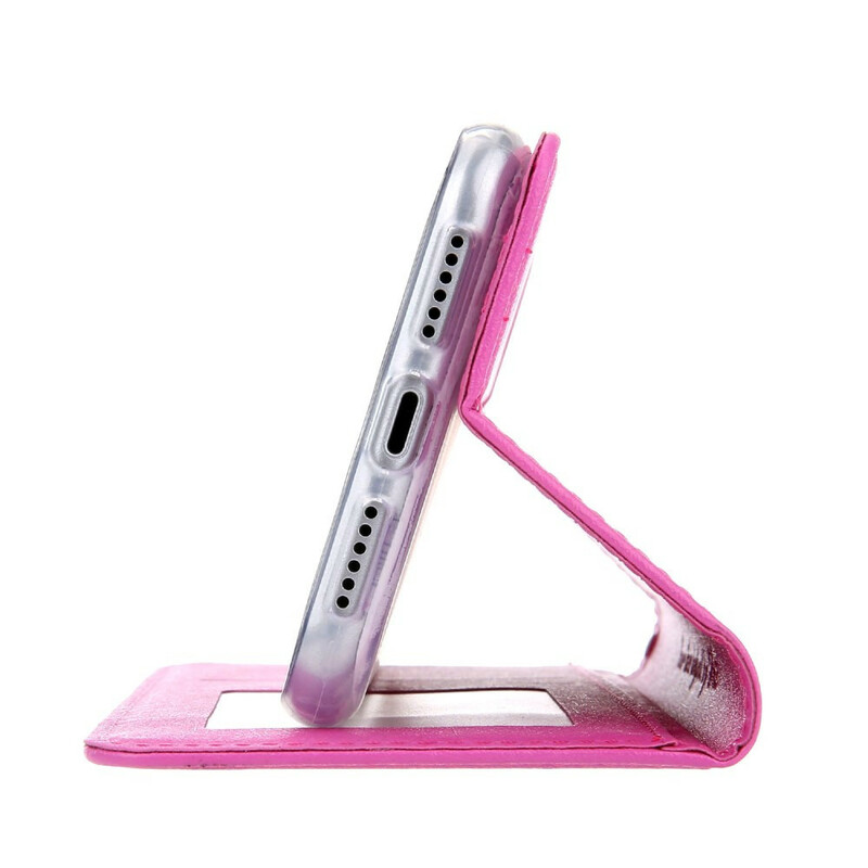 Capa Flip Cover iPhone 11 Efeito Couro Seda