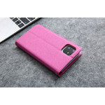 Capa Flip Cover iPhone 11 Efeito Couro Seda