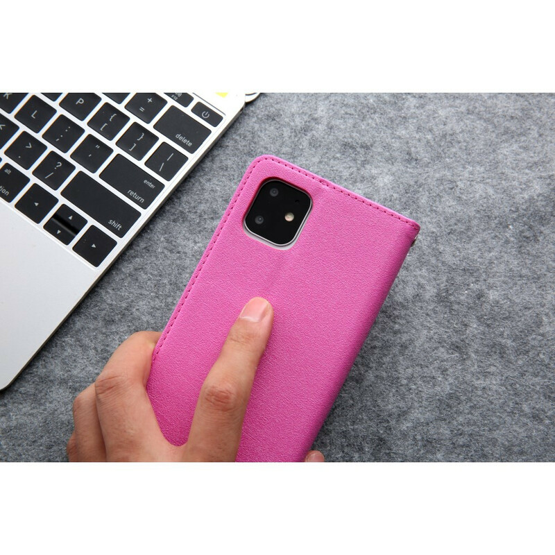 Capa Flip Cover iPhone 11 Efeito Couro Seda
