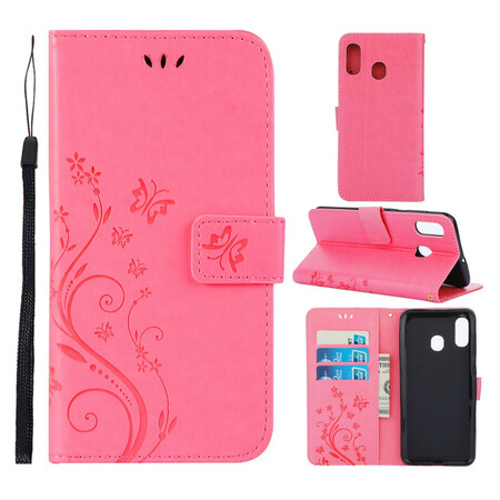 Samsug Galaxy A30 Case Butterflies e Flores