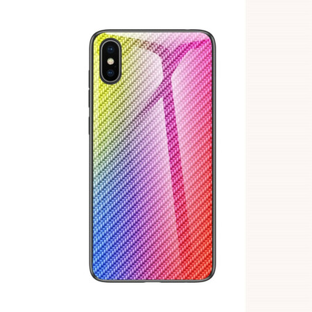 Capa de fibra de vidro temperada iPhone XS Max Carbon Fiber