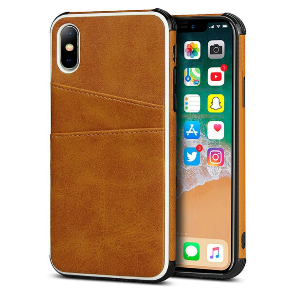 Capa dupla de cartão monocromática para iPhone X