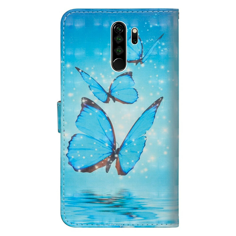 Xiaomi Redmi Note 8 Pro Case Flying Blue Butterflies