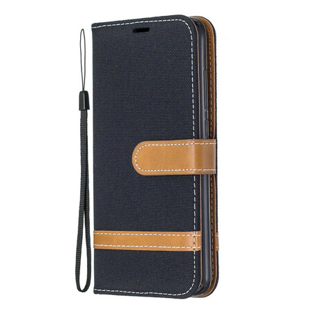 Xiaomi Redmi 7A Capa de tecido e de couro com cinta de efeito