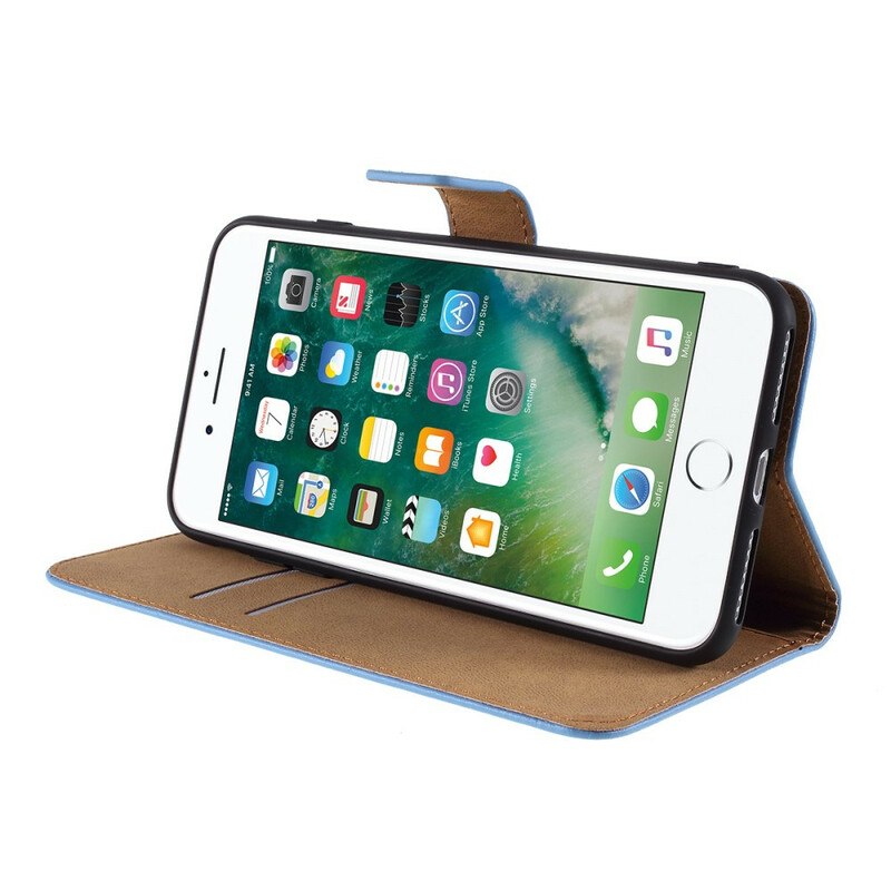 Capa iPhone 8 Plus / 7 Plus Cor de Couro Genuíno Capa iPhone 8 Plus / 7 Plus Cor de Couro Genuíno