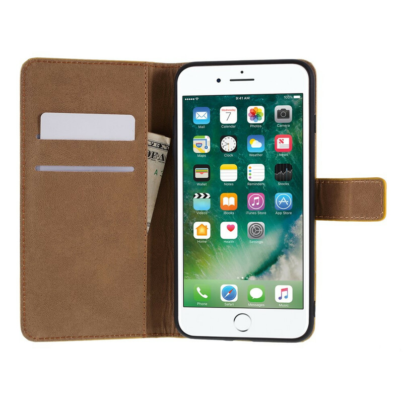 Capa iPhone 8 Plus / 7 Plus Cor de Couro Genuíno Capa iPhone 8 Plus / 7 Plus Cor de Couro Genuíno
