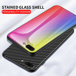 iPhone 8 Plus / 7 Plus Capa de vidro temperado Fibra de carbono Plus