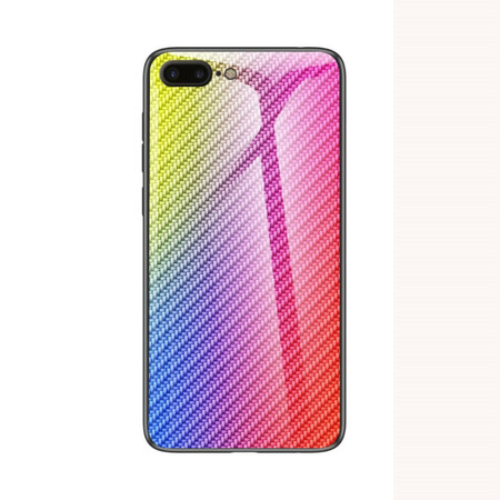 iPhone 8 Plus / 7 Plus Capa de vidro temperado Fibra de carbono Plus