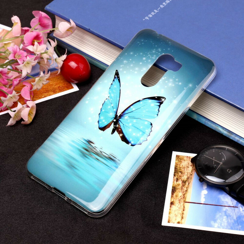 Xiaomi Pocophone Case F1 Butterfly Blue Fluorescent
