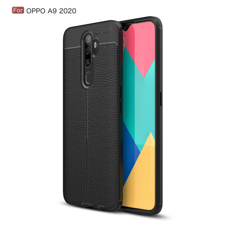 Capa de couro em oposição à A9 2020 Linha dupla de Lychee Effect Lychee