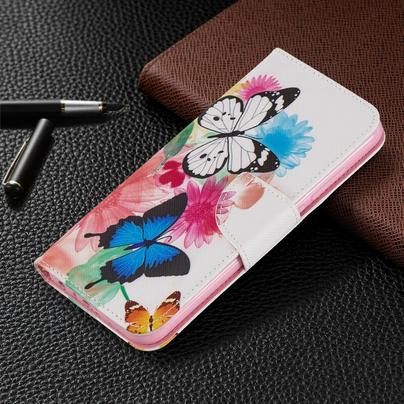 Xiaomi Redmi Note 8 Capa pintada com Borboleta e Flor