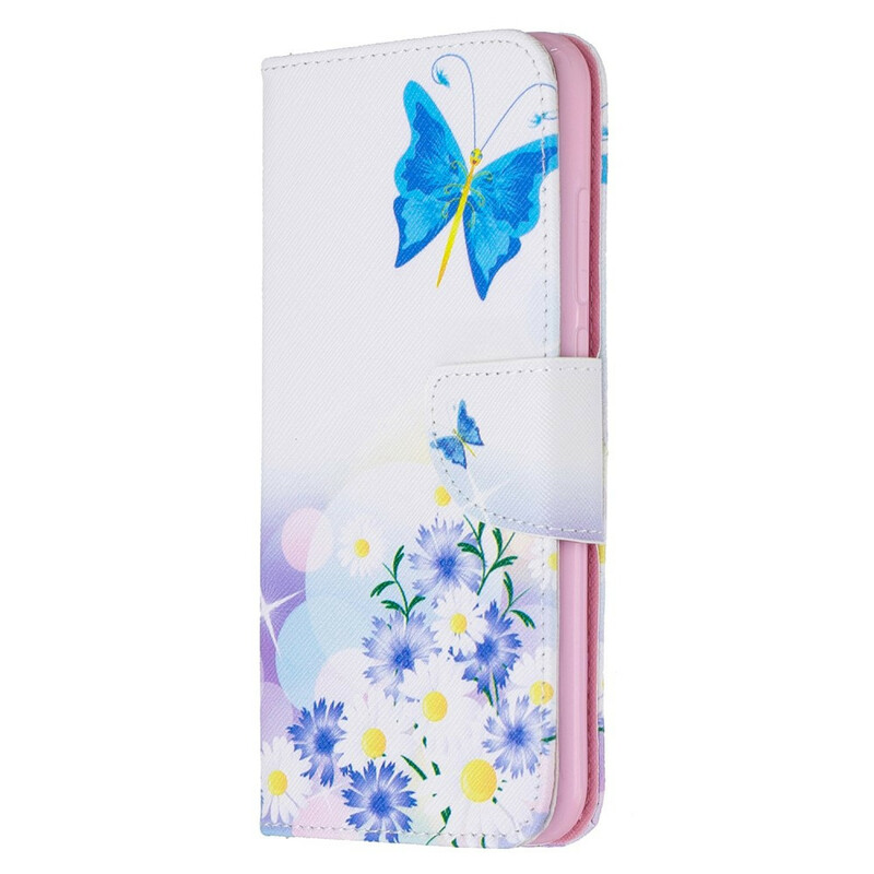 Xiaomi Redmi Note 8 Capa pintada com Borboleta e Flor