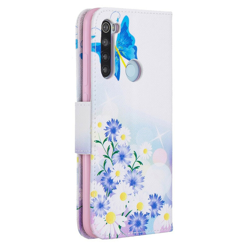 Xiaomi Redmi Note 8 Capa pintada com Borboleta e Flor