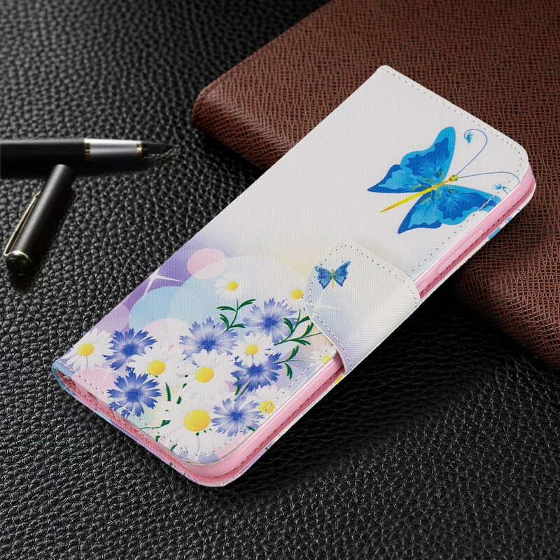 Xiaomi Redmi Note 8 Capa pintada com Borboleta e Flor