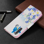 Xiaomi Redmi Note 8 Capa pintada com Borboleta e Flor