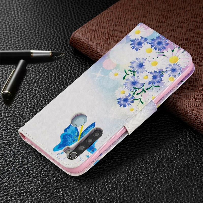 Xiaomi Redmi Note 8 Capa pintada com Borboleta e Flor