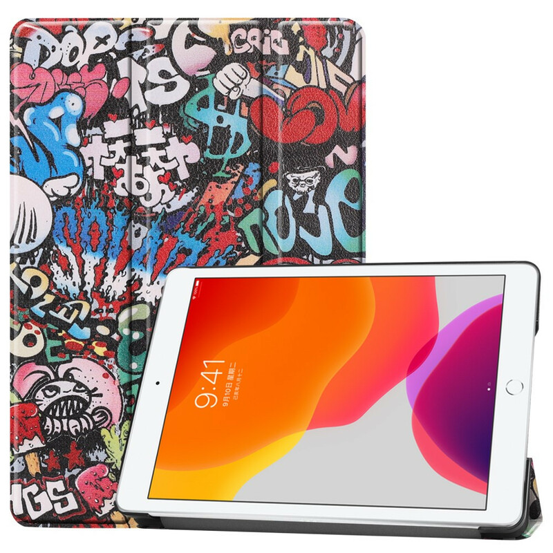 Capa inteligente iPad 10.2" (2019) Leatherette Graffiti Fun