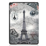 Capa inteligente iPad 10.2" (2019) Leatherette Vintage Eiffel Tower