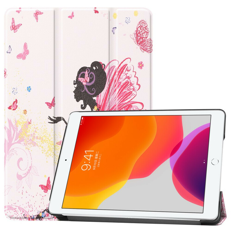 Capa inteligente iPad 10.2" (2019) Fada Floral de Couro