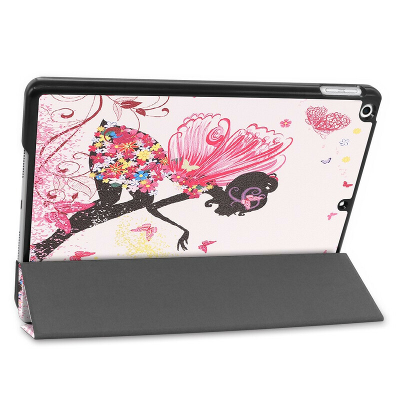 Capa inteligente iPad 10.2" (2019) Fada Floral de Couro