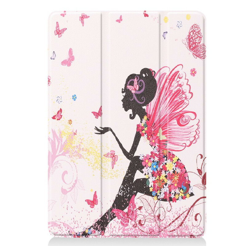 Capa inteligente iPad 10.2" (2019) Fada Floral de Couro