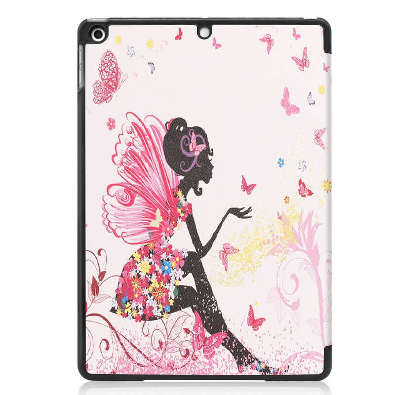 Capa inteligente iPad 10.2" (2019) Fada Floral de Couro