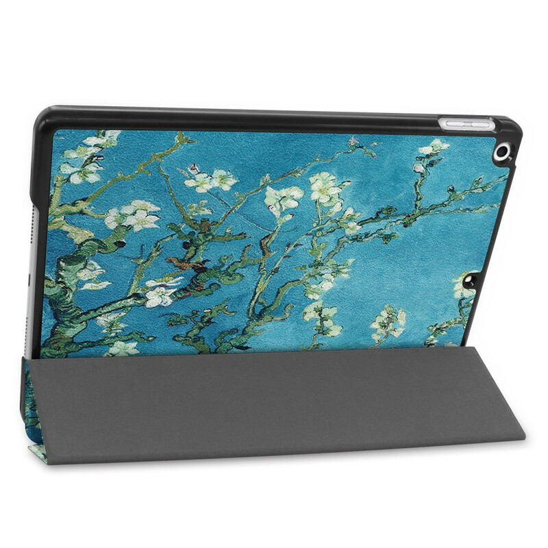 Capa inteligente iPad 10.2" (2019) Árvore florida em pele