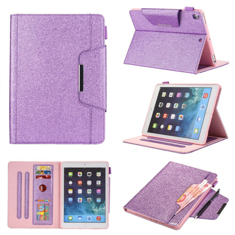 Capa para iPad 10.2" (2019) Fecho de Prata Glitter