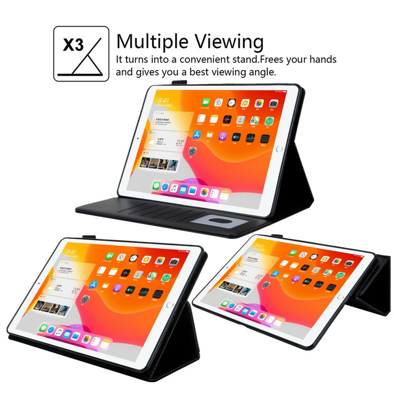 Capa para iPad 10,2" (2019) Suporte mãos-livres de pele