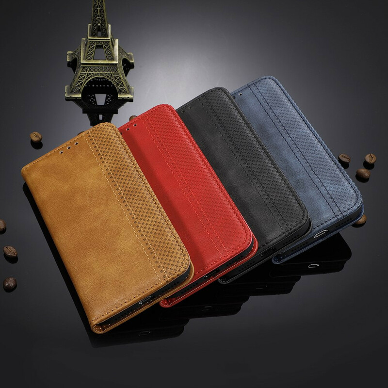 Capa Flip Xiaomi Redmi Note 8T Efeito Couro Vintage Efeito Estilo