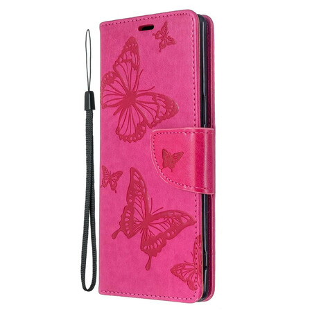 Capa de Lanyard Impresso com Borboleta Sony Xperia 5