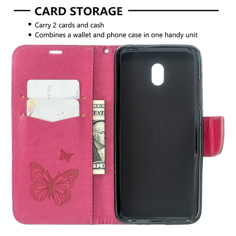 Xiaomi Redmi 8A Capa de CordÃ£o Impressa com Borboleta