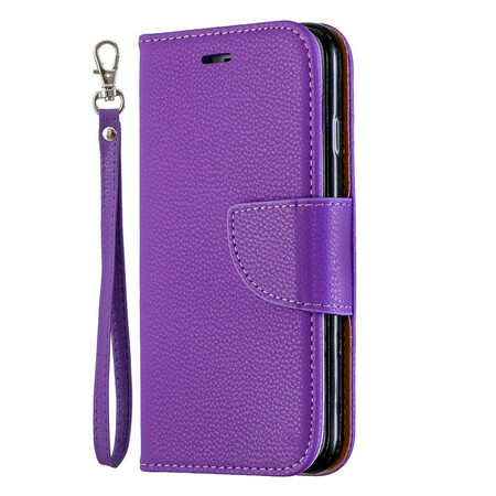 Capa para iPhone 6/6S Couro de Lychee Colorido com Cordão