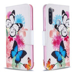 Xiaomi Redmi Note 8T Capa de Borboletas e Flores Pintadas