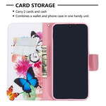 Xiaomi Redmi Note 8T Capa de Borboletas e Flores Pintadas