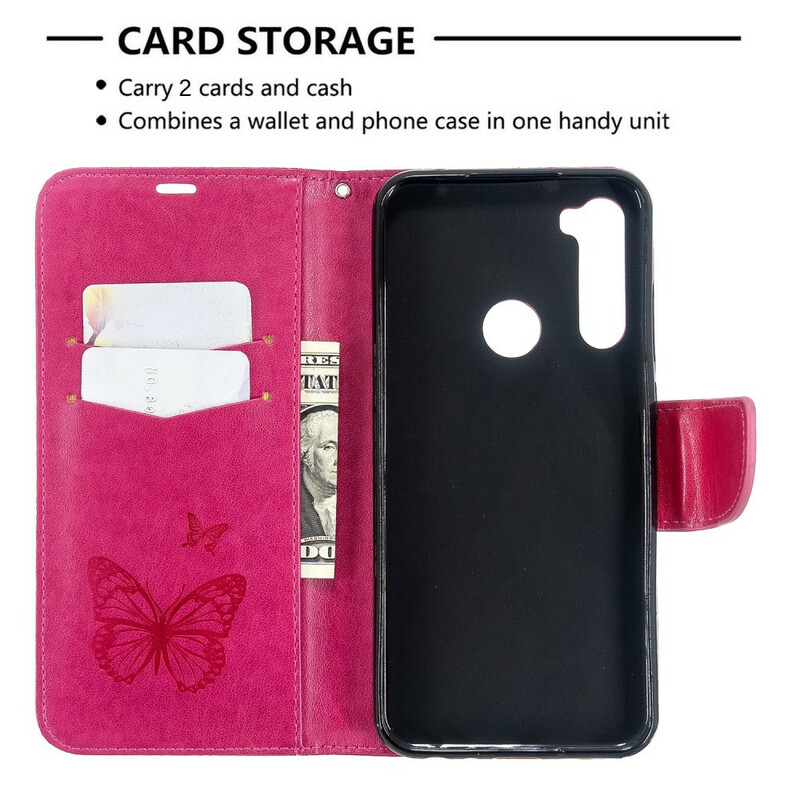 Xiaomi Redmi Note 8T Capa de CordÃ£o Impressa com Borboleta