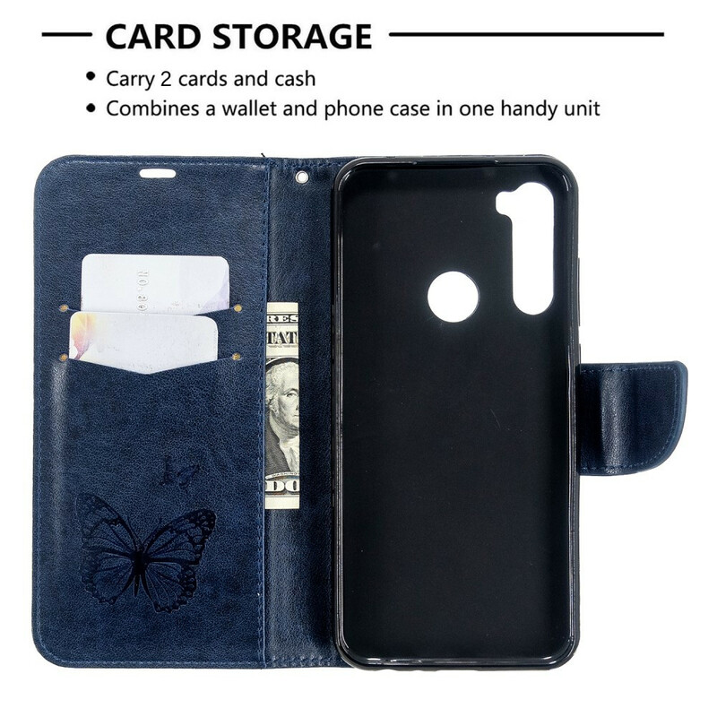 Xiaomi Redmi Note 8T Capa de CordÃ£o Impressa com Borboleta