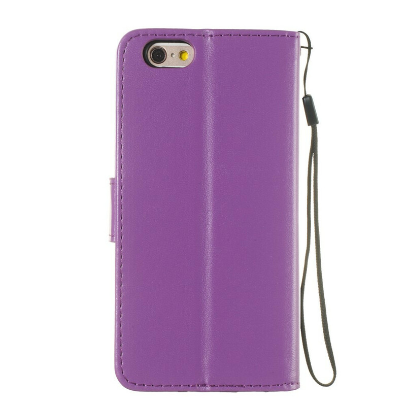iPhone 6/6S Capa de pele Pura Cor com Cordão iPhone 6/6S Capa de pele Pura Cor com Cordão