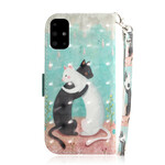 Capa Samsung Galaxy A51 Amigos Gatos com CordÃ£o