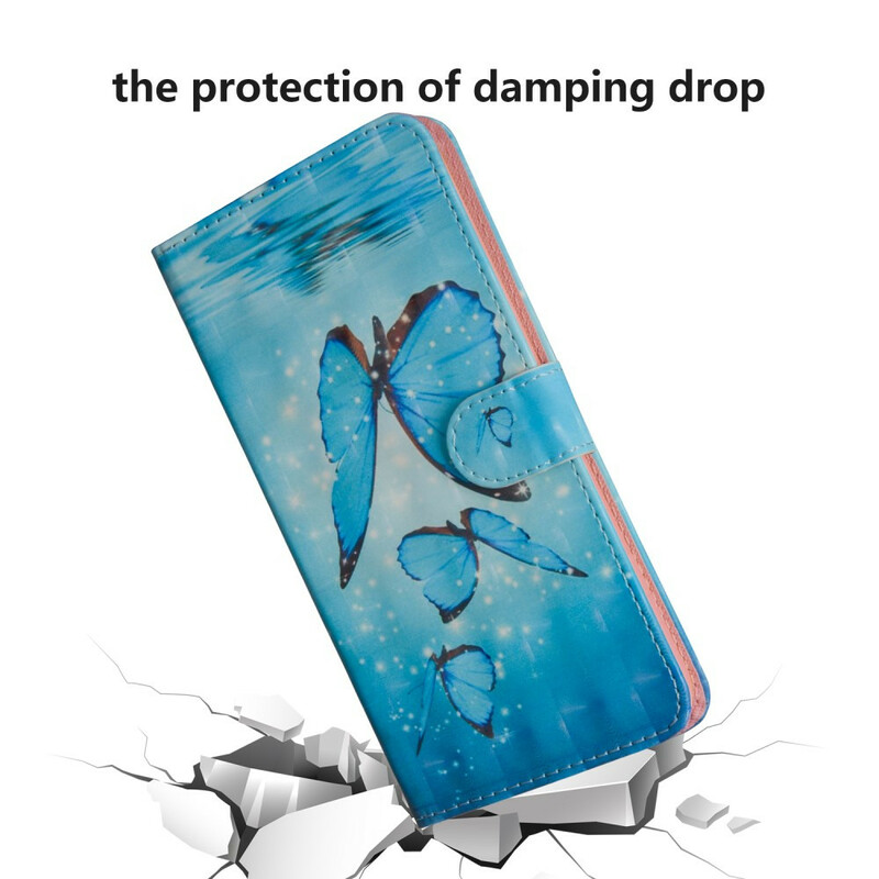 Samsung Galaxy A51 Case Flying Blue Butterflies
