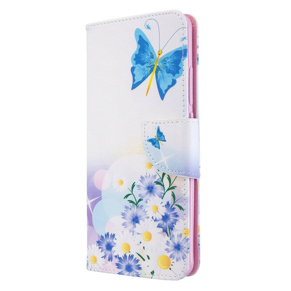 Xiaomi Mi Nota 10 / Nota 10 Pro Case Butterflies e Flores Pintadas
