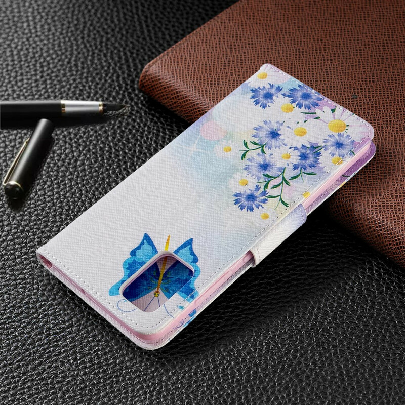 Samsung Galaxy A51 Case Butterflies e Flores pintadas