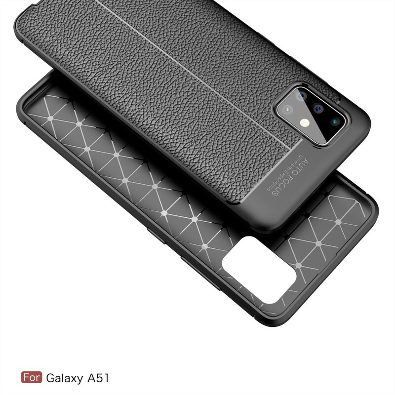 Samsung Galaxy A51 Capa de couro Lychee Linha Dupla Efeito Lychee