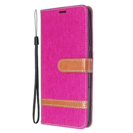 Samsung Galaxy A51 Capa de tecido e pele com cinta