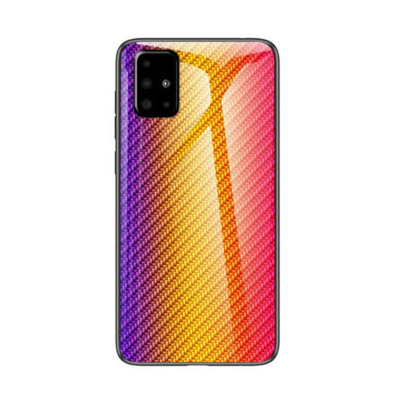 Capa de vidro temperado Samsung Galaxy A51 Carbon Fiber Fiber Tempered Glass