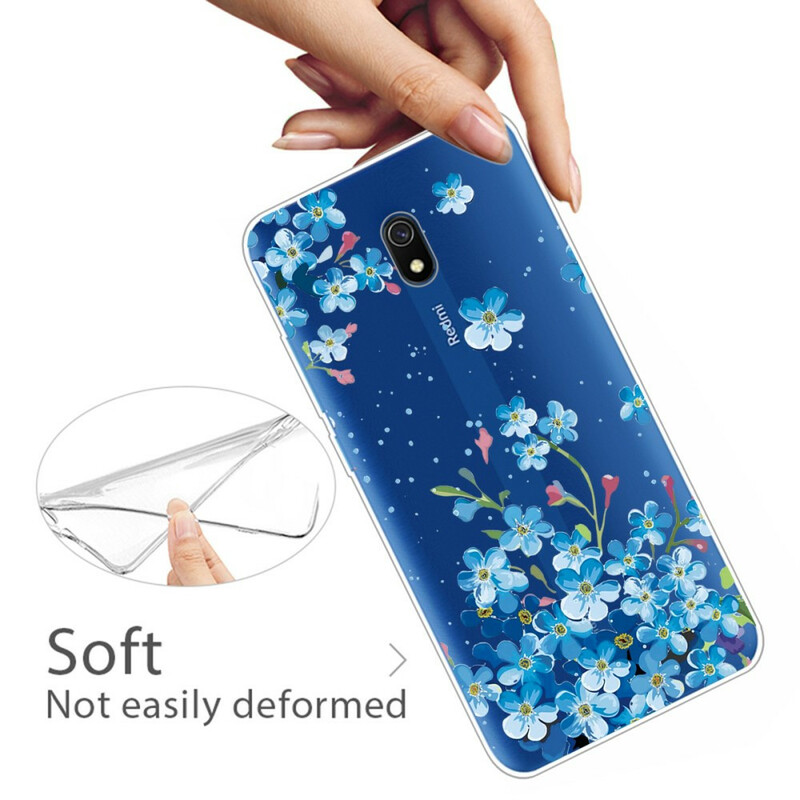 Xiaomi Redmi 8A Capa de flores azuis
