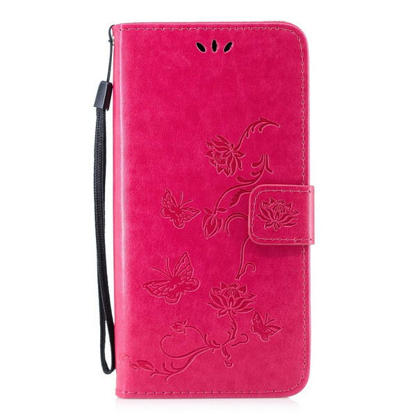 2019 Huawei P Manteiga e Flores de Capa Inteligente com CordÃ£o