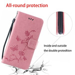 2019 Huawei P Manteiga e Flores de Capa Inteligente com CordÃ£o
