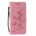 2019 Huawei P Manteiga e Flores de Capa Inteligente com CordÃ£o