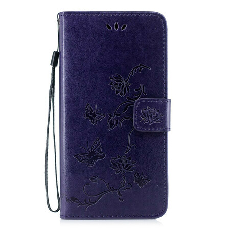 2019 Huawei P Manteiga e Flores de Capa Inteligente com Cordão